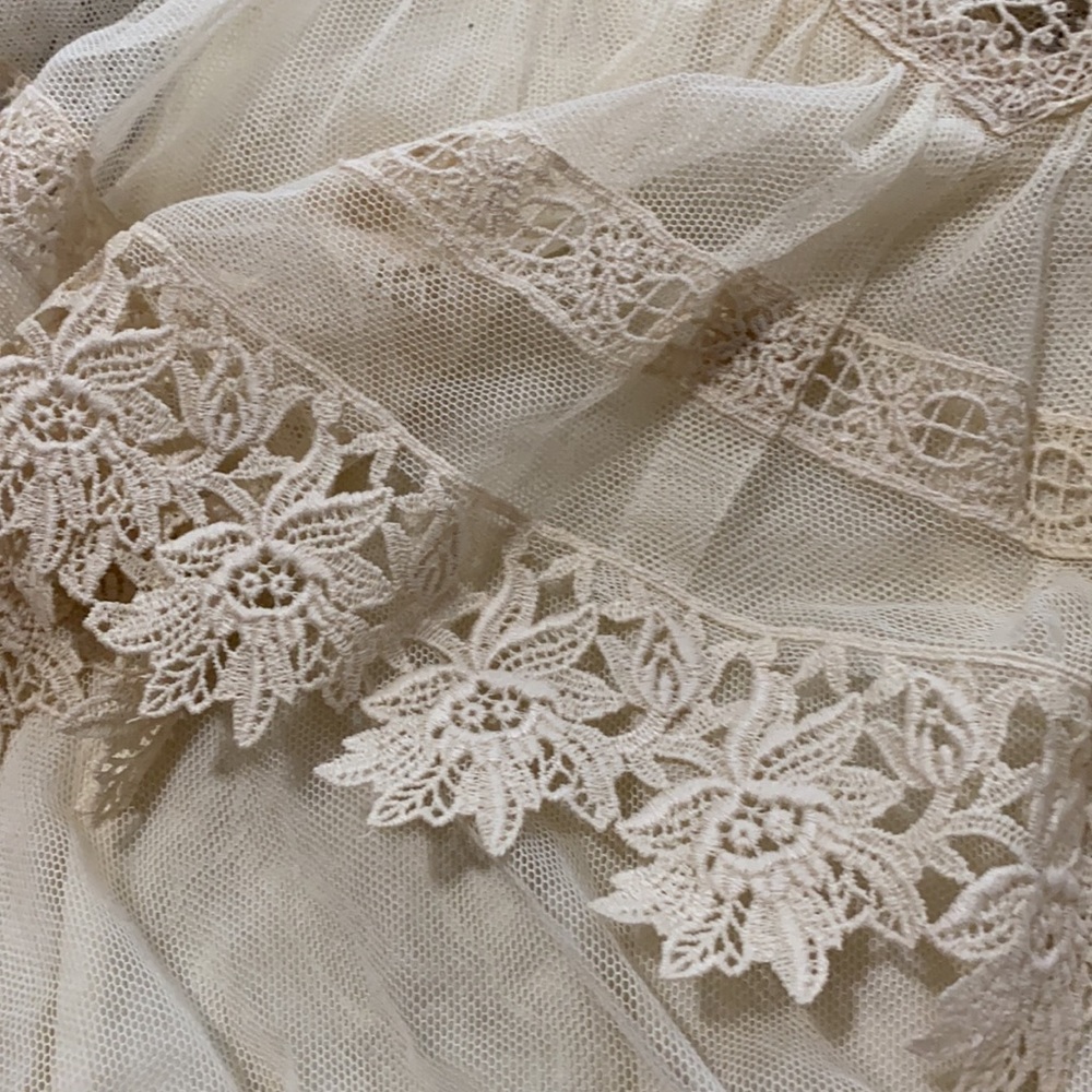 Vintage Prairie Wedding Dress Lace Cyreld Paris Parisian Handmade 50's-70’s - Picture 17 of 17